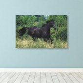 Thoroughbred Horse Runin Grass Canvas Afdruk (Insitu (Houten vloer))