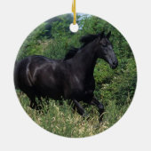 Thoroughbred Horse Runin Grass Keramisch Ornament (Achterkant)