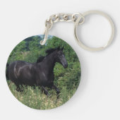 Thoroughbred Horse Runin Grass Sleutelhanger (Achterkant)