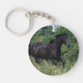 Thoroughbred Horse Runin Grass Sleutelhanger (Voorkant)