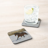 Thoroughbred Horse Runin the Snow Drankjes Onderzetter (Rechterzijde)