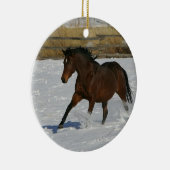 Thoroughbred Horse Runin the Snow Keramisch Ornament (Rechts)