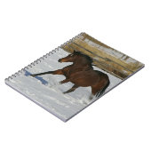 Thoroughbred Horse Runin the Snow Notitieboek (Linkerzijde)
