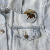 Thoroughbred Horse Runin the Snow Ronde Button 5,7 Cm (In situ)