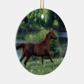Thoroughbred Horse Standing in Flowers Keramisch Ornament (Rechts)