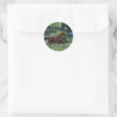 Thoroughbred Horse Standing in Flowers Ronde Sticker (Tas)