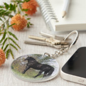 Thoroughbred Horse Standing Sleutelhanger (Voorkant Rechts)