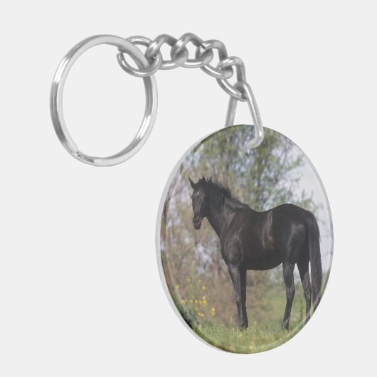 Thoroughbred Horse Standing Sleutelhanger (Voorkant Links)
