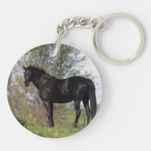 Thoroughbred Horse Standing Sleutelhanger (Achterkant)