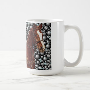 Thoroughbred Horse w/ Bubbles Art Koffiemok