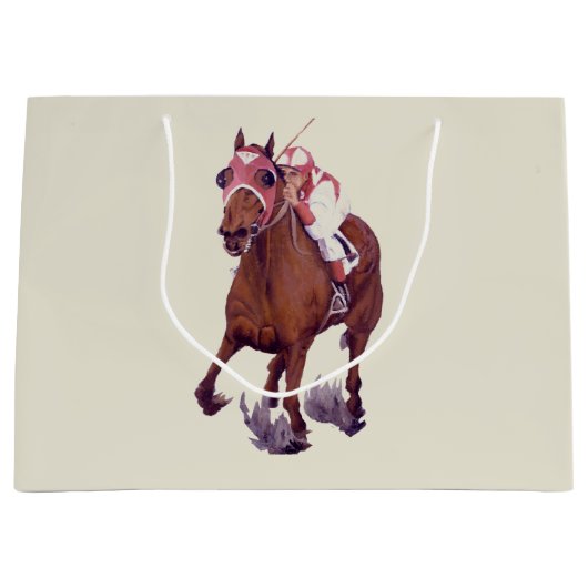 Thoroughbred Horse Winning Race Groot Cadeauzakje (Voorkant)