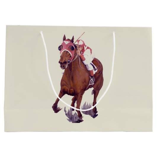 Thoroughbred Horse Winning Race Groot Cadeauzakje (Achterkant)