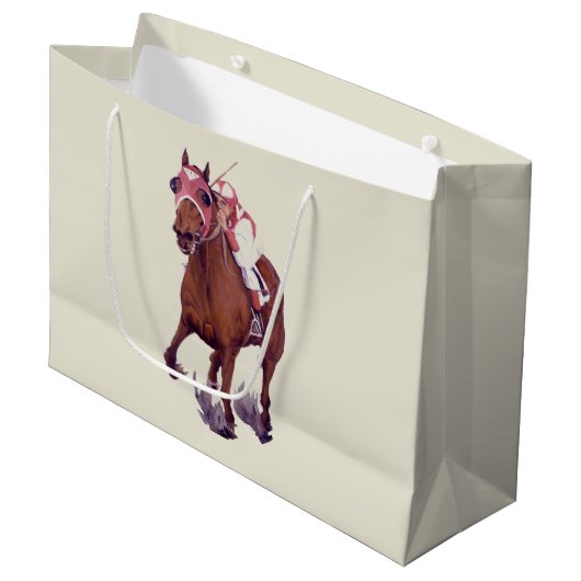 Thoroughbred Horse Winning Race Groot Cadeauzakje (Voorkant Gekanteld)