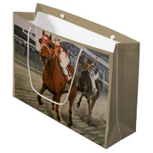 Thoroughbred Horse Wins Race