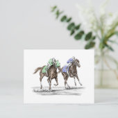 Thoroughbred Horses Racing Briefkaart (Staand voorkant)