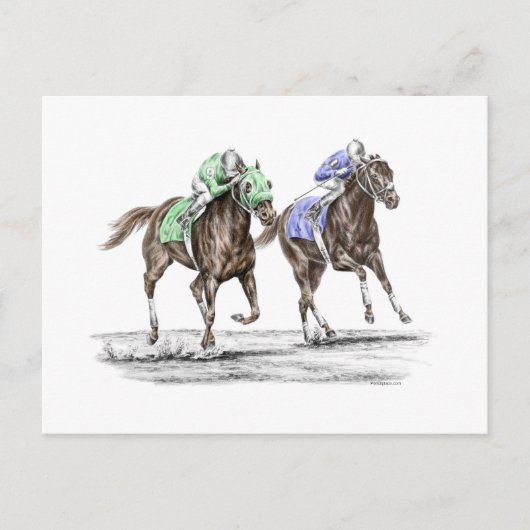 Thoroughbred Horses Racing Briefkaart (Voorkant)