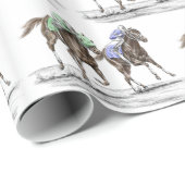 Thoroughbred Horses Racing Cadeaupapier (Rol Hoek)