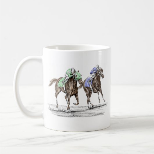 Thoroughbred Horses Racing Koffiemok (Links)