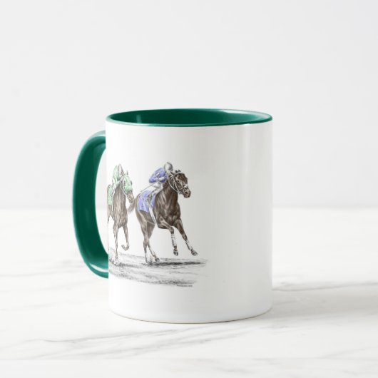Thoroughbred Horses Racing Mok (Voorkant links)