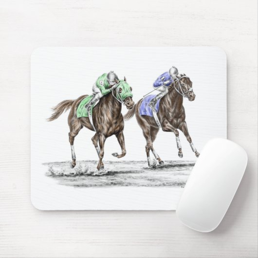Thoroughbred Horses Racing Muismat (Met muis)