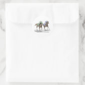 Thoroughbred Horses Racing Ronde Sticker (Tas)