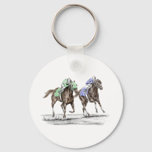 Thoroughbred Horses Racing Sleutelhanger