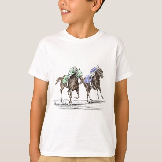 Thoroughbred Horses Racing T-shirt (Voorkant)