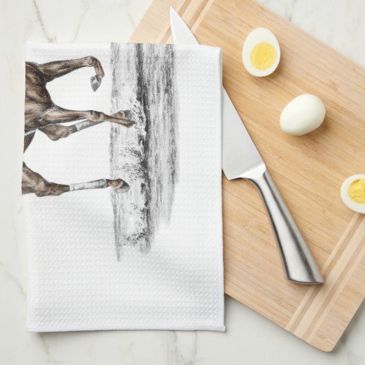 Thoroughbred Horses Racing Theedoek (Quarter Fold)