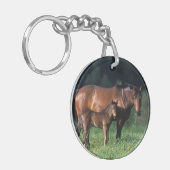 Thoroughbred Mare & Foal 1 Sleutelhanger (Voorkant Links)