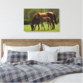 Thoroughbred Mare & Foal 2 Canvas Afdruk (Insitu (Slaapkamer))