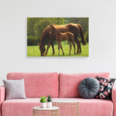 Thoroughbred Mare & Foal 2 Canvas Afdruk (Insitu (Woonkamer))