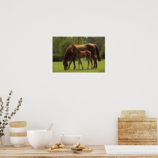 Thoroughbred Mare & Foal 2 Poster (Keuken)