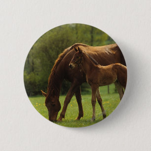 Thoroughbred Mare & Foal 2 Ronde Button 5,7 Cm