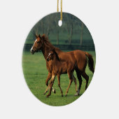 Thoroughbred Mare & Foal 3 Keramisch Ornament (Rechts)