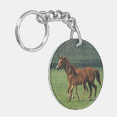 Thoroughbred Mare & Foal 3 Sleutelhanger (Voorkant Links)