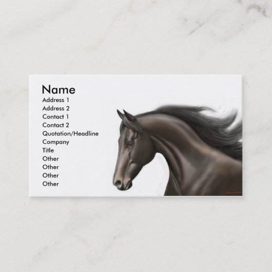 Thoroughbred Profile Card Visitekaartje (Voorkant)
