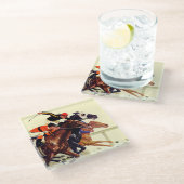 Thoroughbred Race Glazen Onderzetter (Schuin)