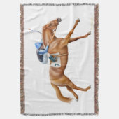 Thoroughbred Race Horse Equestrian Throw Blanket Deken (Voorkant Verticaal)