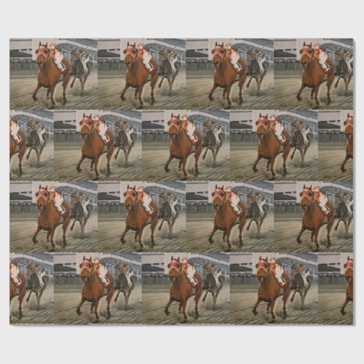 Thoroughbred Race Horse Wins Classic Cadeaupapier (Vlak)