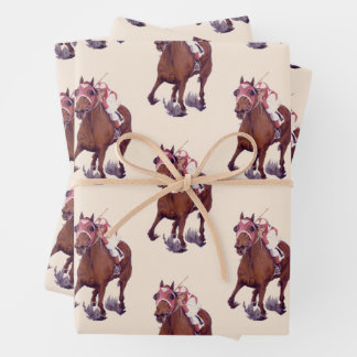 Thoroughbred Race Horse Wins Inpakpapier Vel