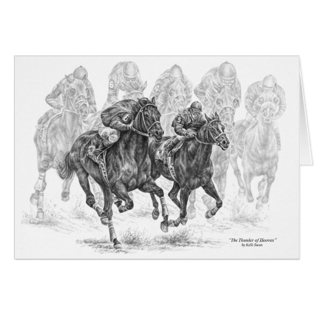 Thoroughbred Race Horses Art van Kelli Swan (Voorkant Horizontaal)