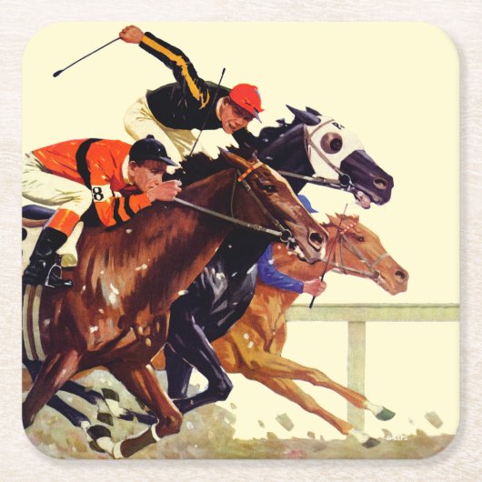 Thoroughbred Race Kartonnen Onderzetters (Voorkant)