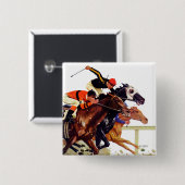 Thoroughbred Race Vierkante Button 5,1 Cm (Voorkant /achterkant)