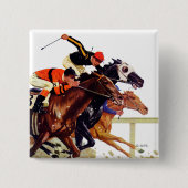 Thoroughbred Race Vierkante Button 5,1 Cm (Voorkant)