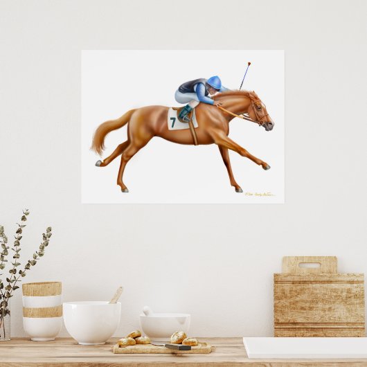 Thoroughbred Racehorse print (Keuken)
