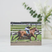 Thoroughbred Racing at Historic Saratoga Racetrack Briefkaart (Staand voorkant)