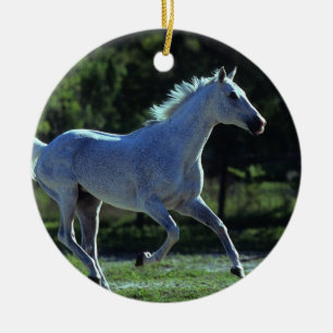 Thoroughbred Stallion Running Keramisch Ornament