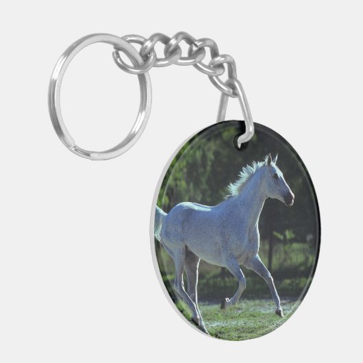 Thoroughbred Stallion Running Sleutelhanger (Voorkant Links)