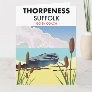 Thorpeness Suffolk vintage strandposter. Kaart