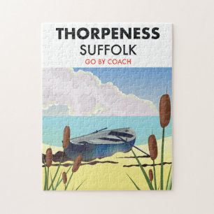 Thorpeness Suffolk vintage strandposter. Legpuzzel